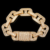 Full Rhinestone Big Cuban Chain Bracelet