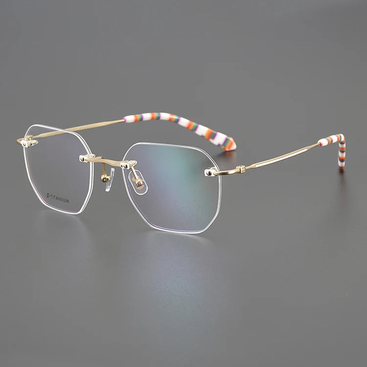 Niche Retro Square Rimless Eyeglasses Taraiga
