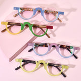 Multi-Color Patchwork Round Eyeglasses