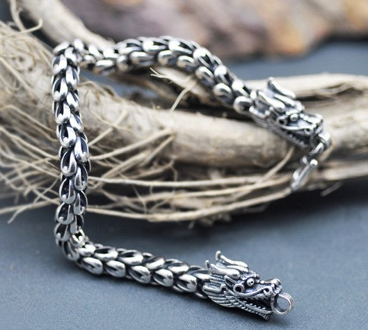 Silver Dragon Men's Chain Bracelet