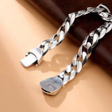 Geometric Cross Chain Sterling Silver Bracelet