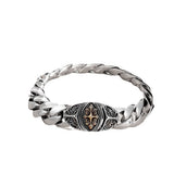 Geometric Cross Chain Sterling Silver Bracelet
