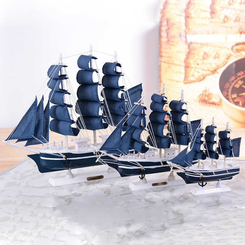 Wooden Sailboat Mediterranean Style Ornaments