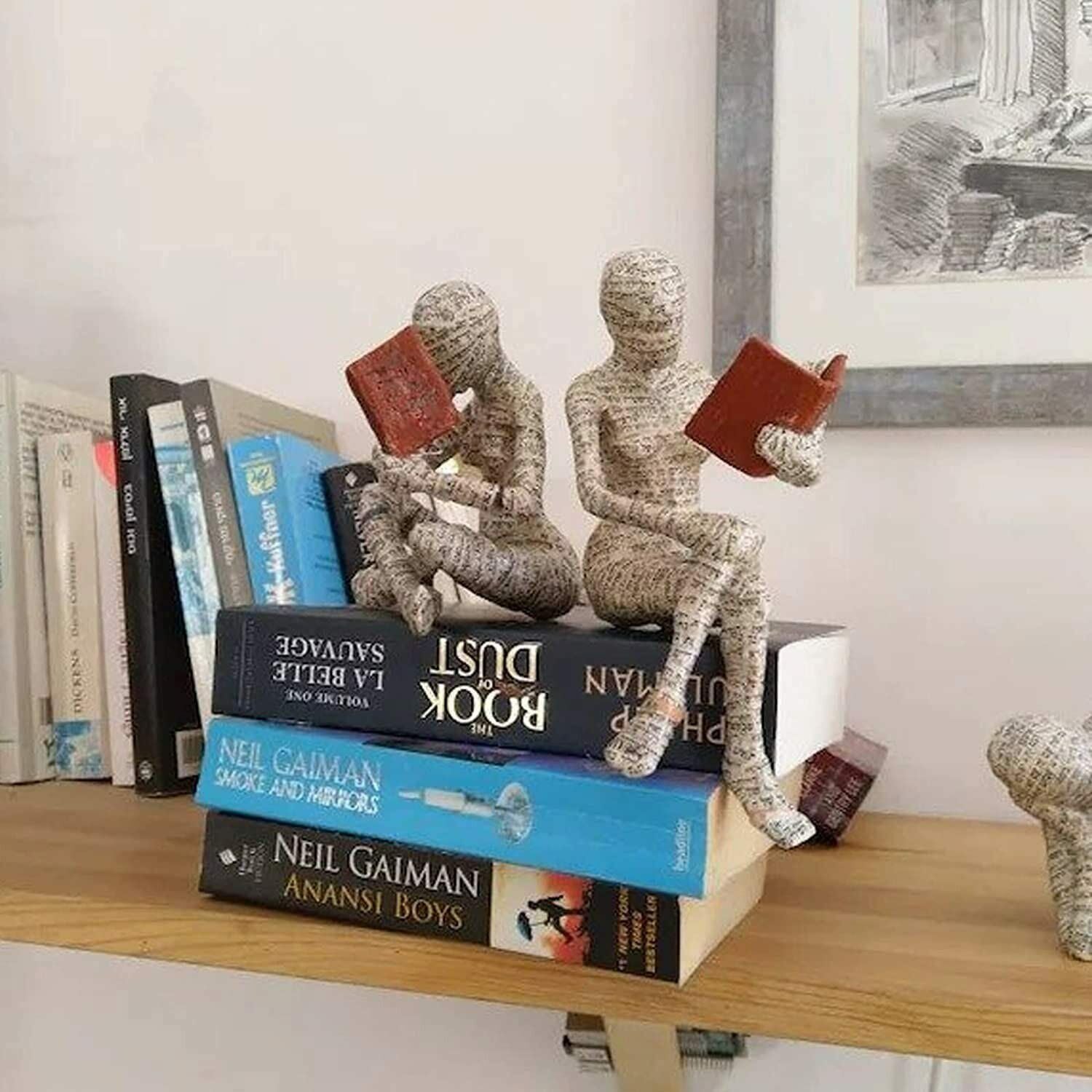 Human Reading Book Resin Sculpture
