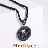 Retro -Zodiac Edelstahl -Anhängerkette Halskette