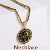 Retro -Zodiac Edelstahl -Anhängerkette Halskette