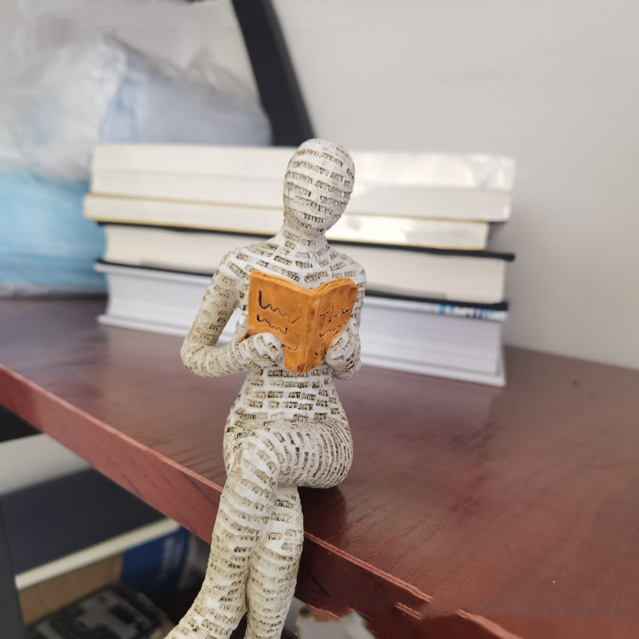 Human Reading Book Resin Sculpture