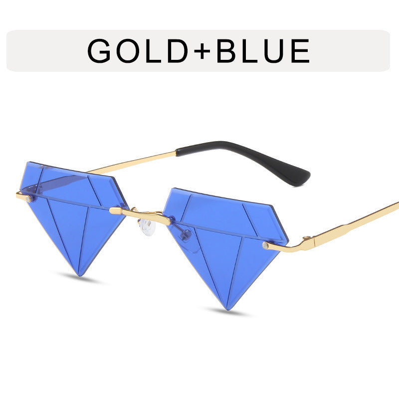Frameless Diamond Design Sunglasses
