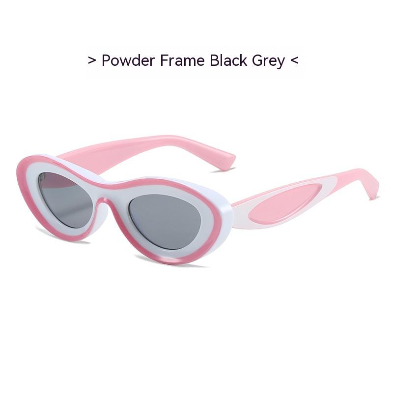 Contrast Color Cat Eye Polycarbonate Sunglasses