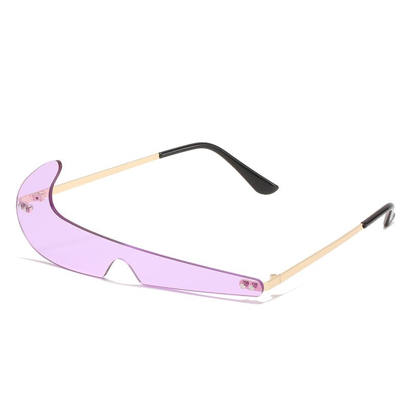 Unique Irregular Rimless Sport Sunglasses