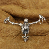 Silver Hanging Skull Pendant Necklace