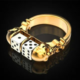 Double Dices Skull Design Ring