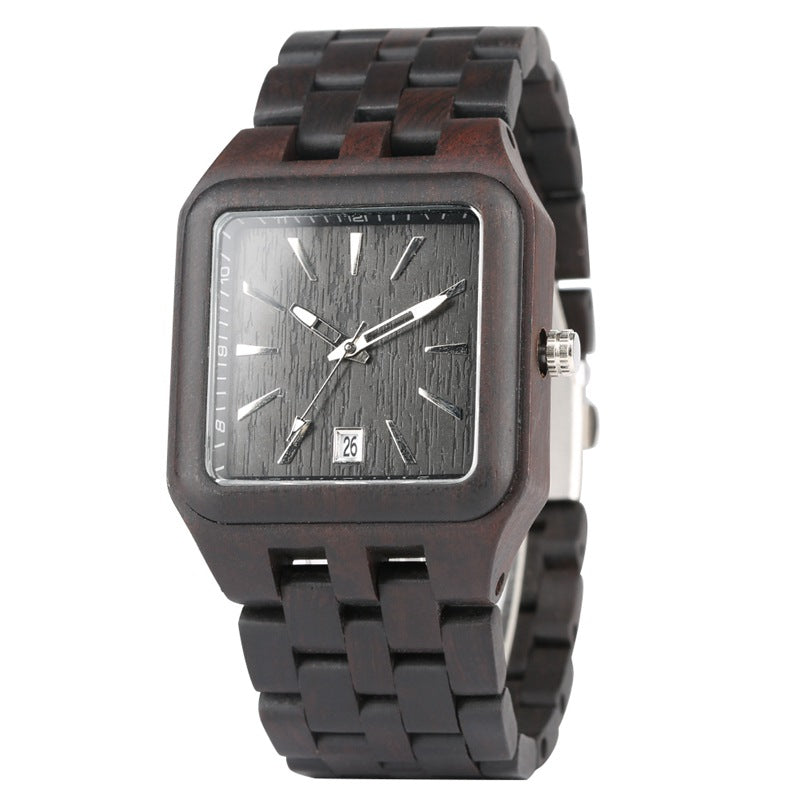 Square Wooden Quartz Watch