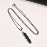 Simple Rhombus Beveled Long Strip Pendant Necklace