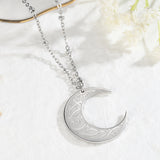 Stainless Steel Moon Shape Pendant Necklace