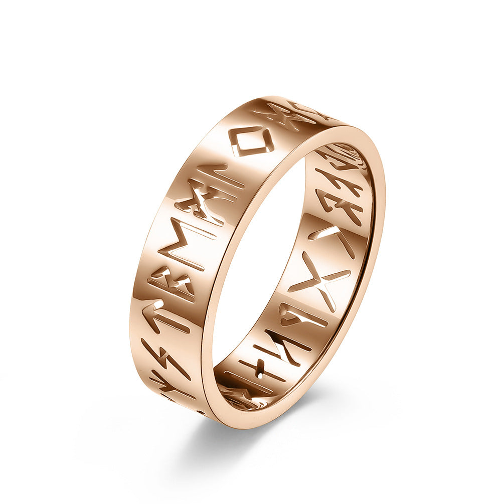 Nordic Viking Lettering Hollow Ring