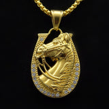 Golden Horsehead Alloy Pendant