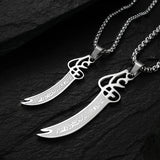 Titanium Steel Arabic Lettering Sword Necklace