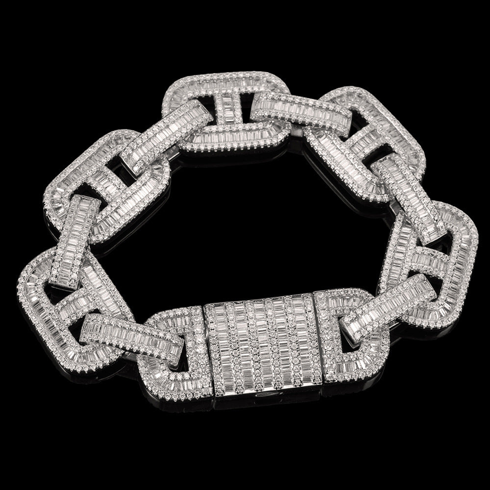 Full Rhinestone Big Cuban Chain Bracelet