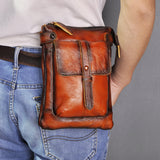 Small Vertical Square Leather Waist Bag