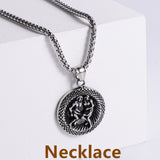 Retro -Zodiac Edelstahl -Anhängerkette Halskette