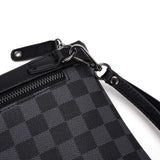 Checkered Pattern Zipper Closure Handbag