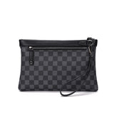 Checkered Pattern Zipper Closure Handbag