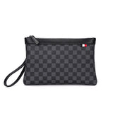 Checkered Pattern Zipper Closure Handbag