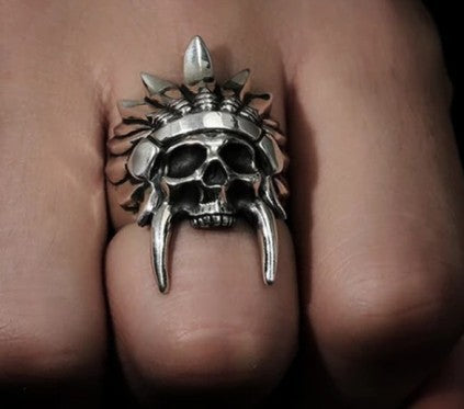 Indian Skull Head Stainless Steel Ring