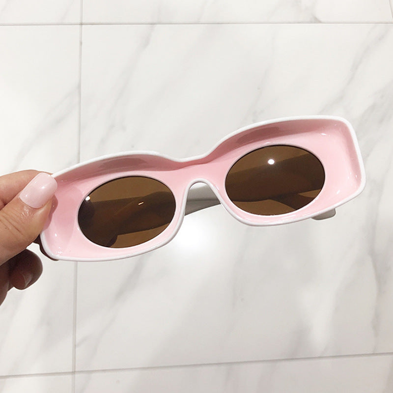 Solid Unique Square Concave Sunglasses