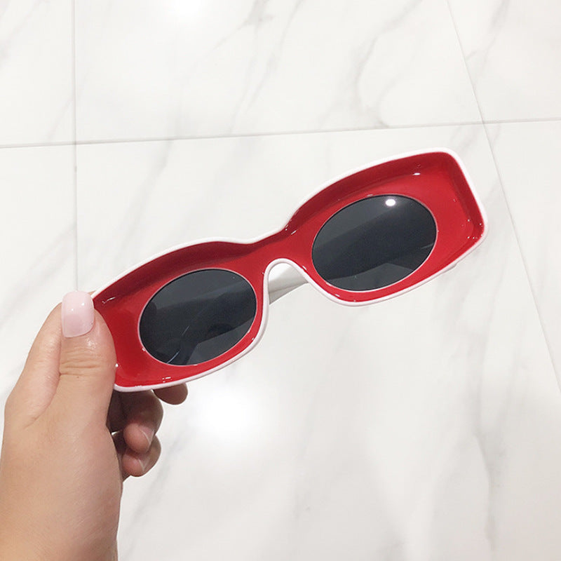 Solid Unique Square Concave Sunglasses