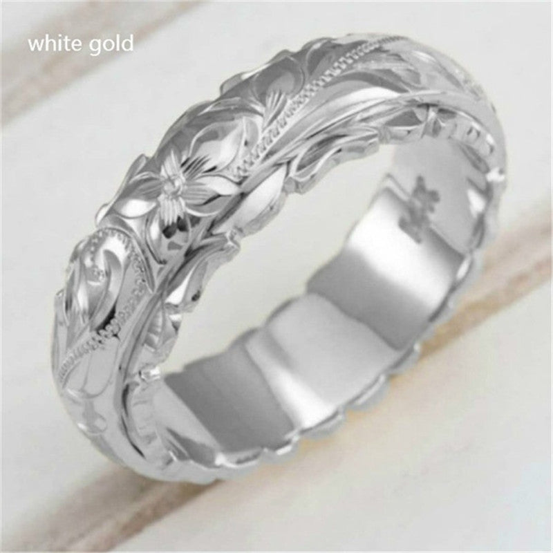 Flower Pattern Alloy Ring