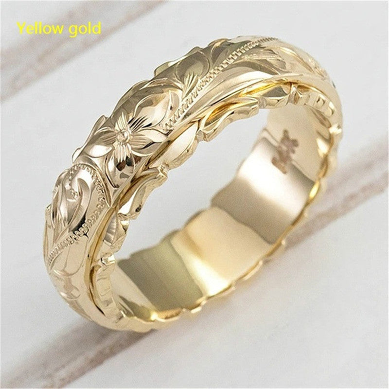 Flower Pattern Alloy Ring