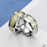 Heartbeat Print Stainless Steel Luminous Ring