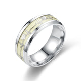 Heartbeat Print Stainless Steel Luminous Ring