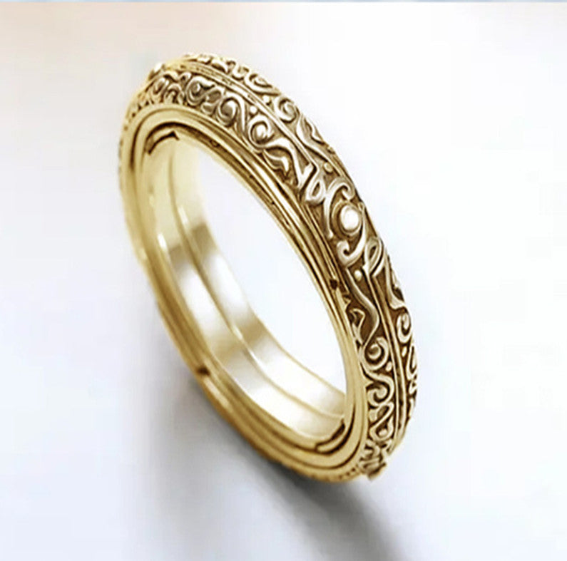 Sphere Zodiac Symbol Pattern Alloy Ring