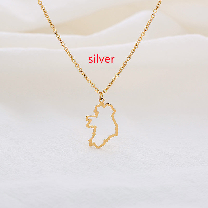 Country Map Hollow Chain Necklace