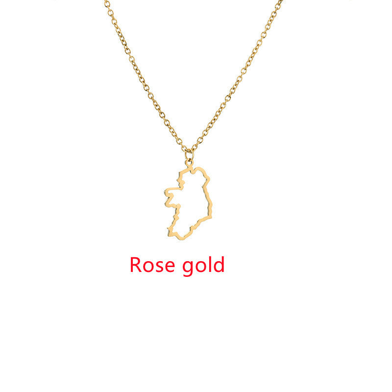 Country Map Hollow Chain Necklace