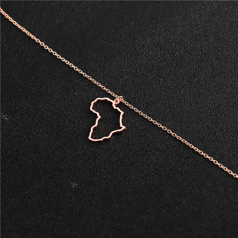 Country Map Hollow Chain Necklace