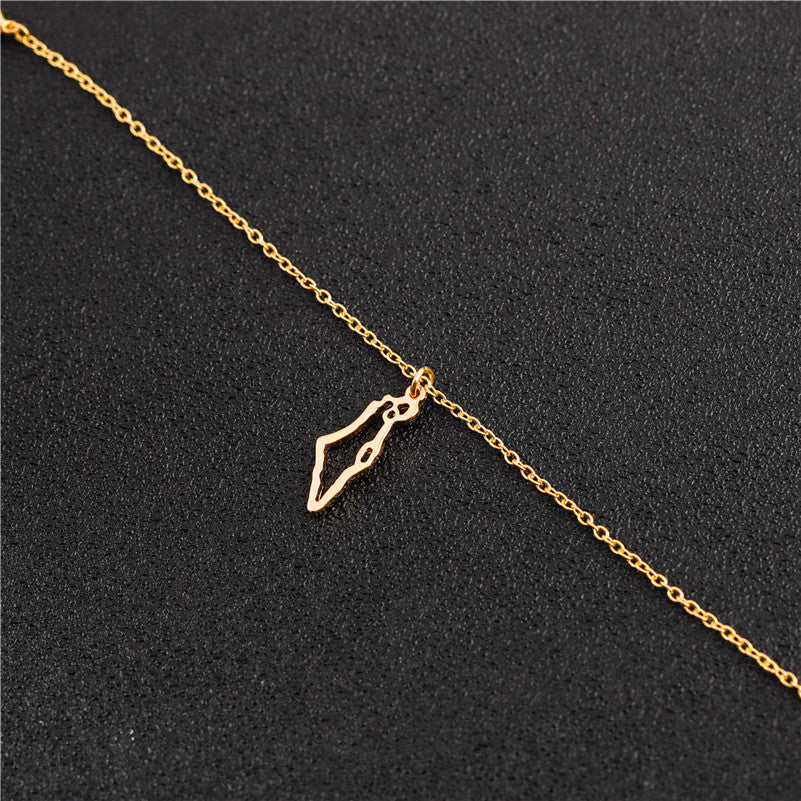Country Map Hollow Chain Necklace
