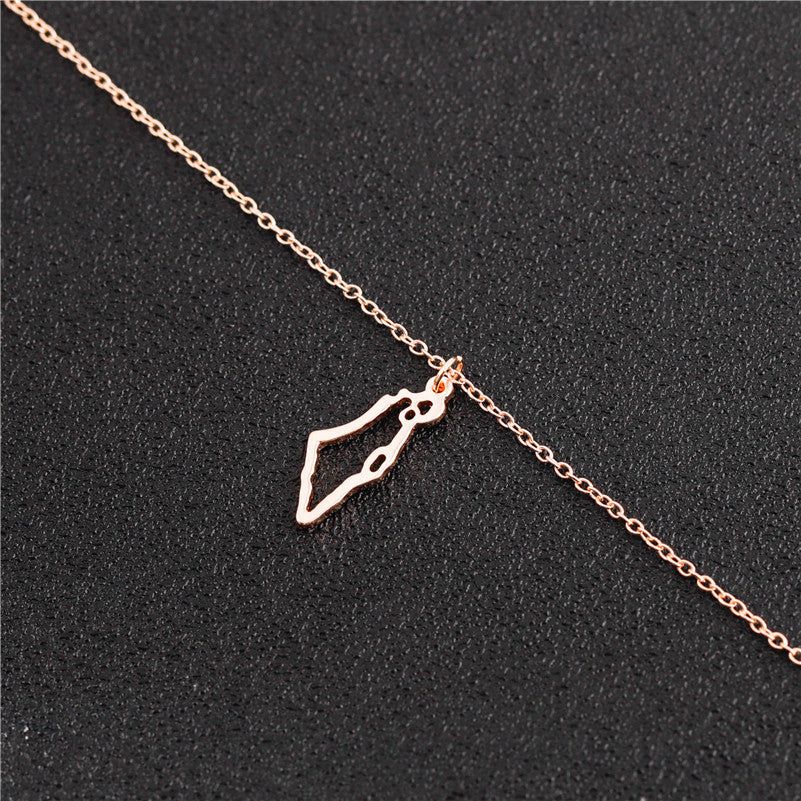 Country Map Hollow Chain Necklace