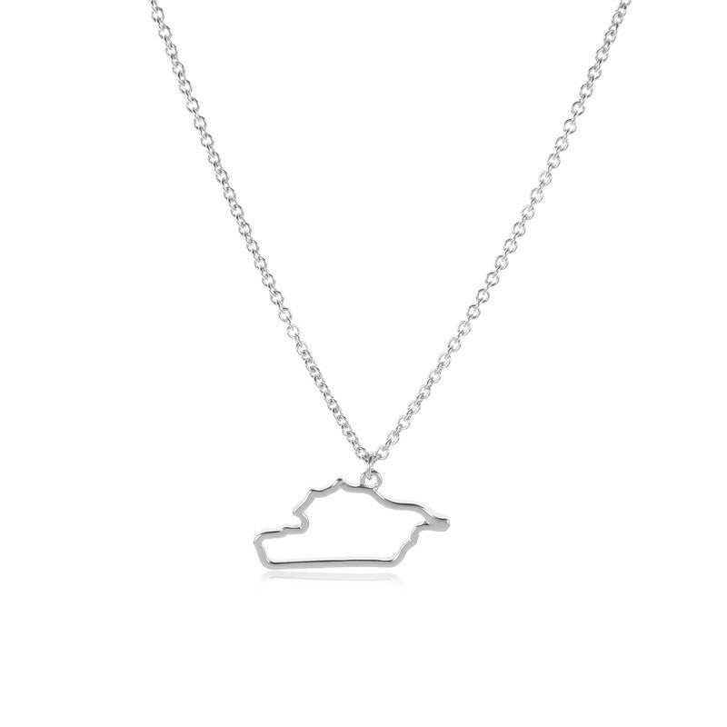 Country Map Hollow Chain Necklace