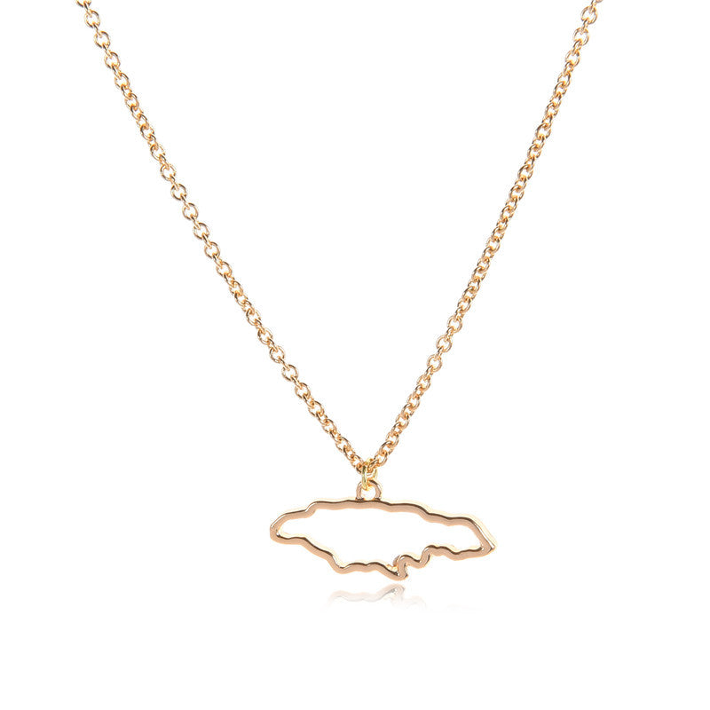 Country Map Hollow Chain Necklace