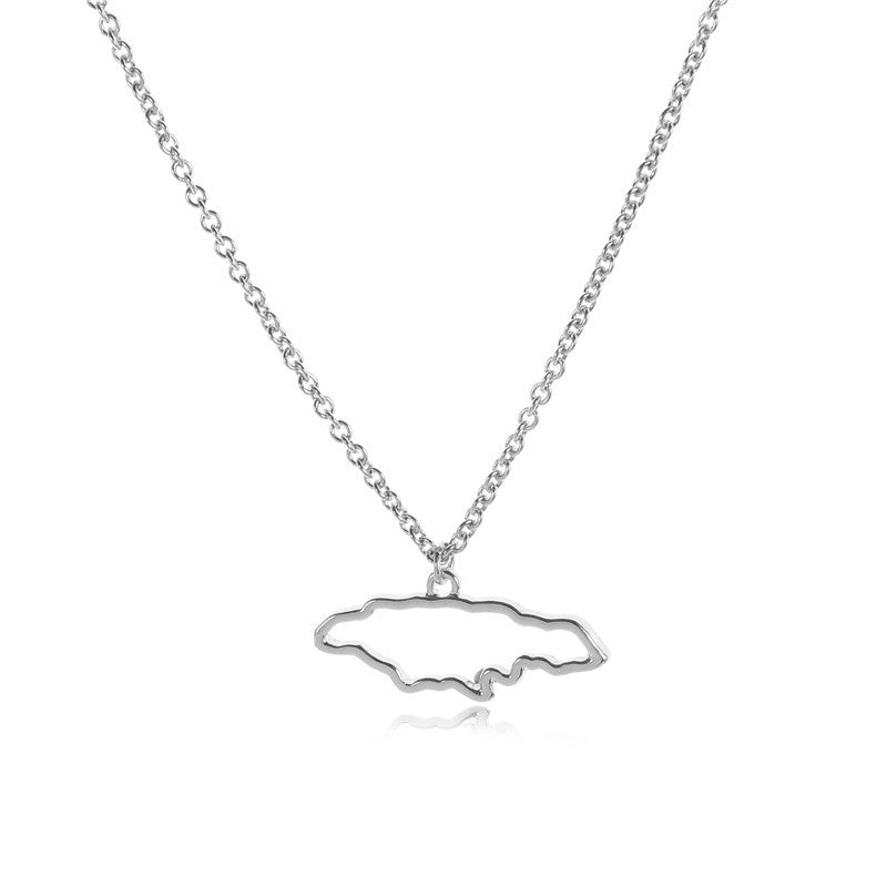 Country Map Hollow Chain Necklace