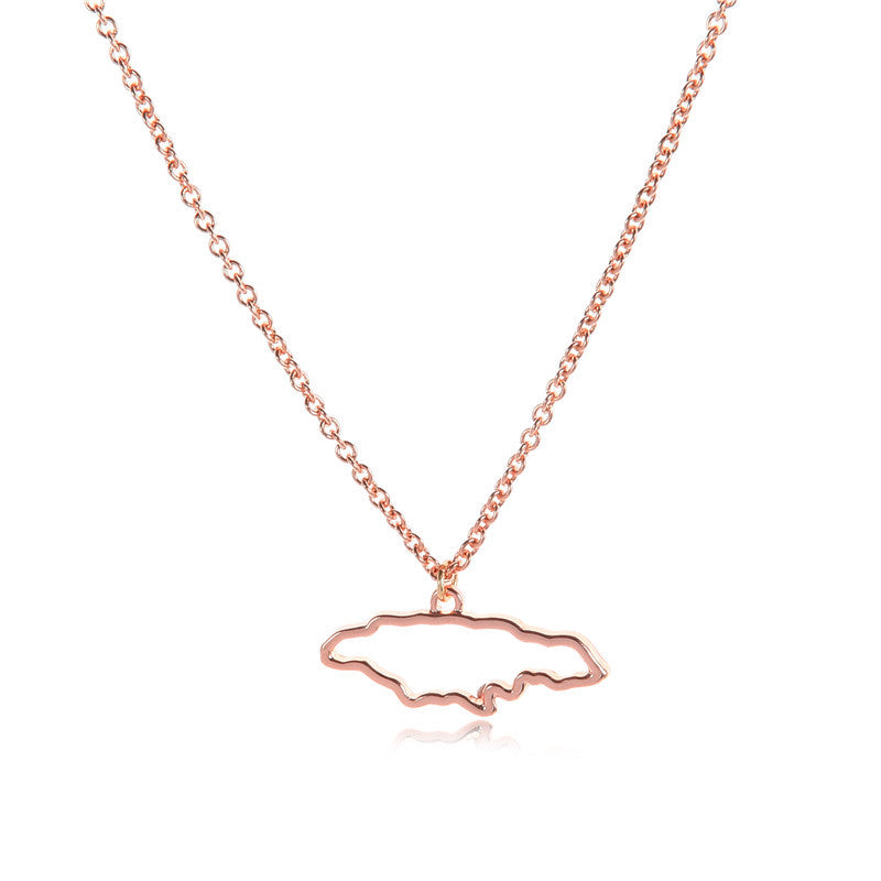 Country Map Hollow Chain Necklace