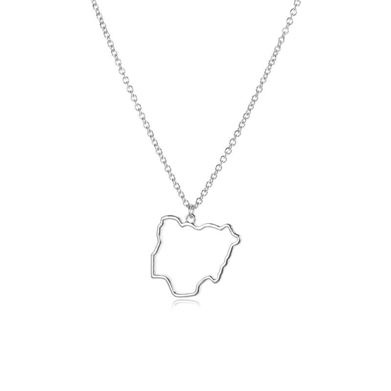 Country Map Hollow Chain Necklace