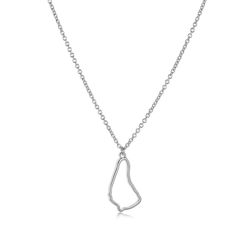 Country Map Hollow Chain Necklace