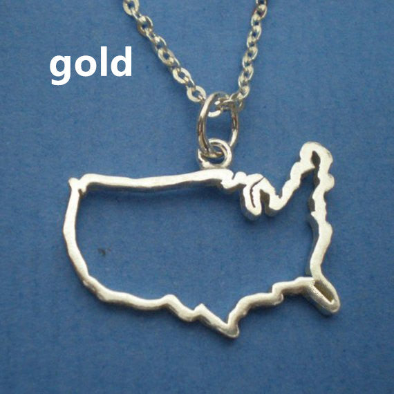 Country Map Hollow Chain Necklace
