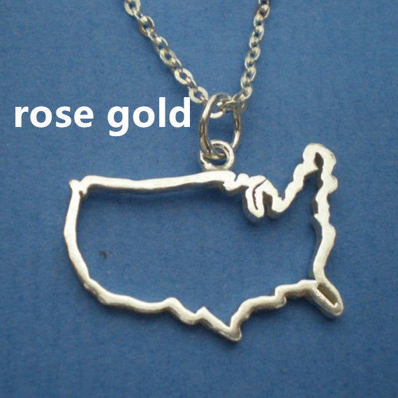 Country Map Hollow Chain Necklace