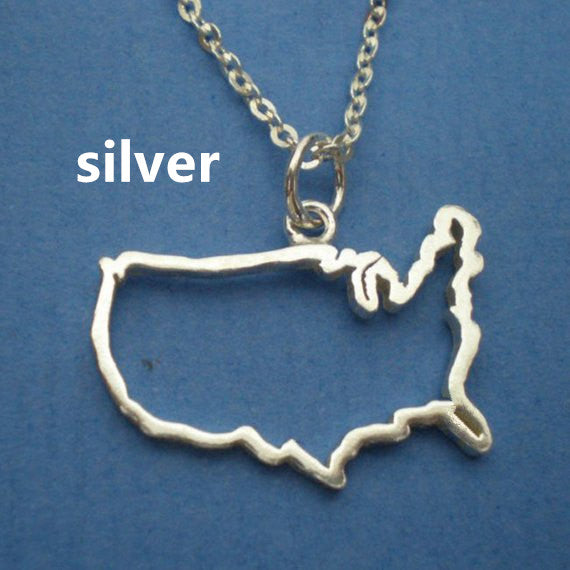 Country Map Hollow Chain Necklace